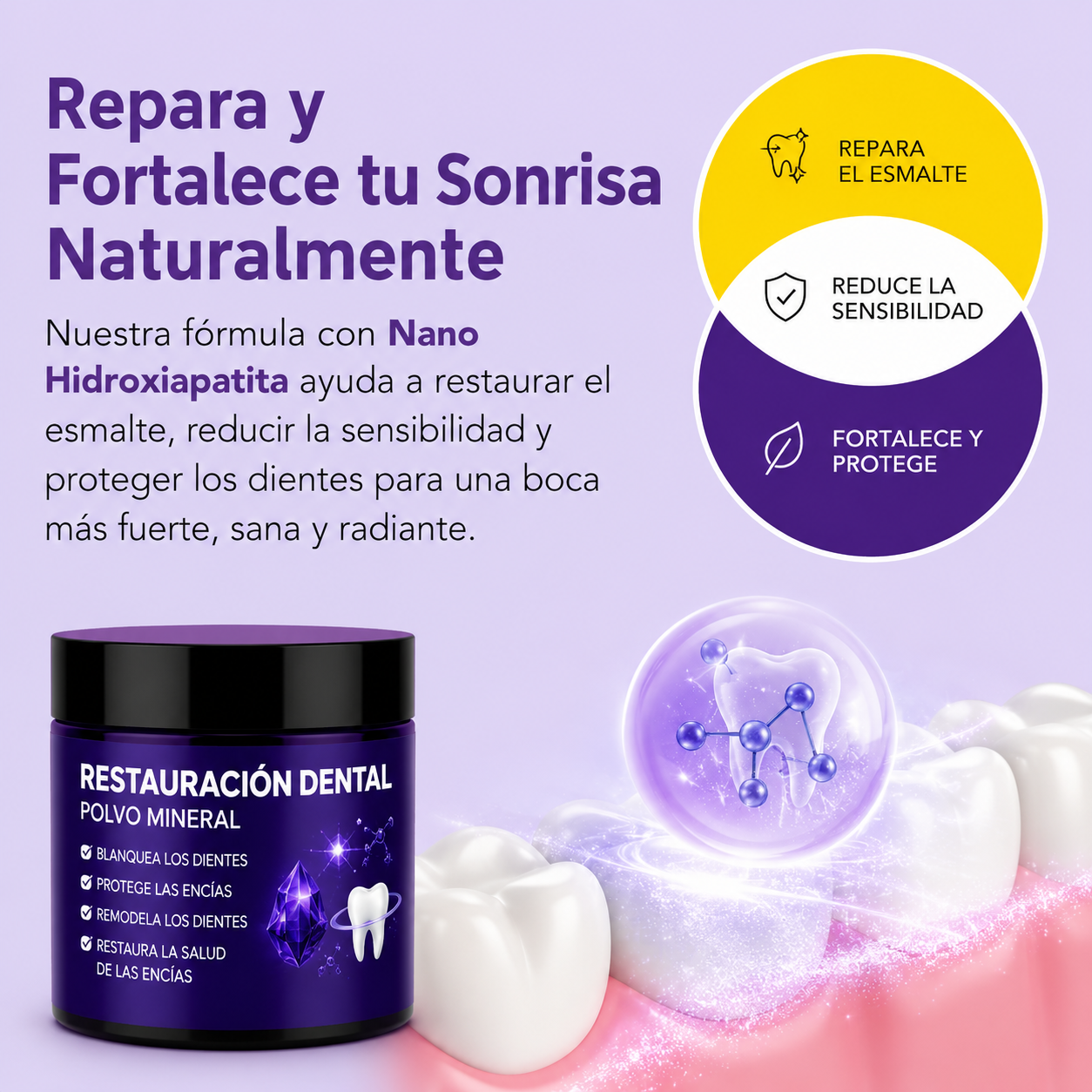 Restauración Dental – Polvo Mineral para una Sonrisa Más Fuerte y Radiante