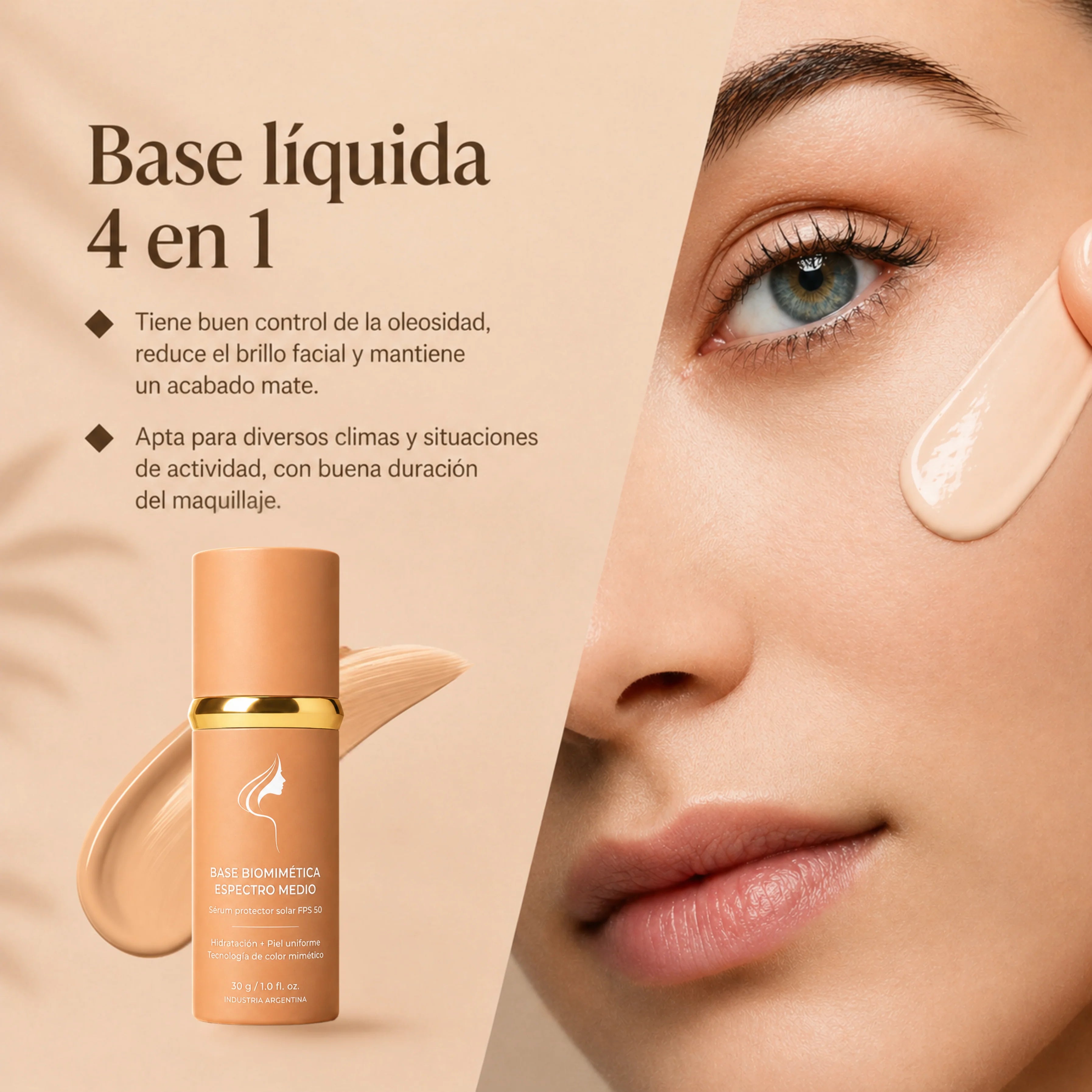 Biommic Foundation – Base Líquida Hidratante que Cambia de Color