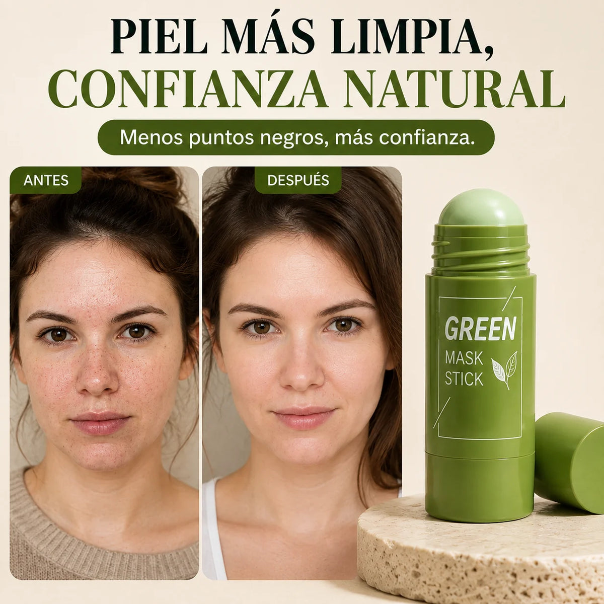 Mascarilla Purificante en Barra de Té Verde