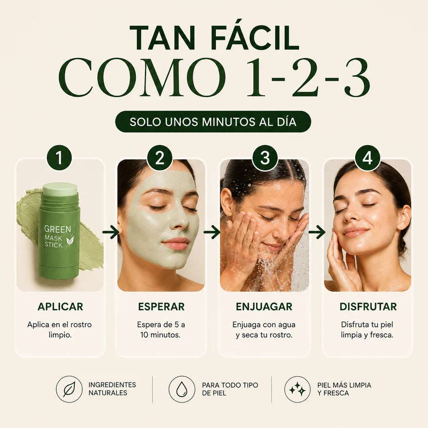 Mascarilla Purificante en Barra de Té Verde