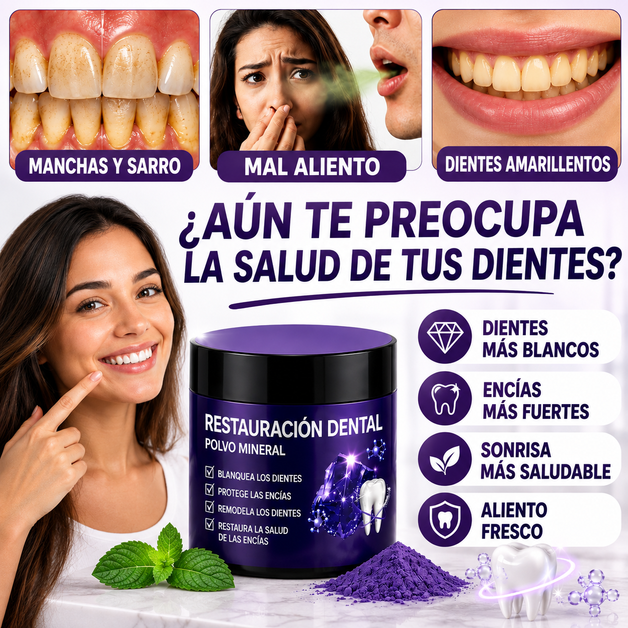 Restauración Dental – Polvo Mineral para una Sonrisa Más Fuerte y Radiante